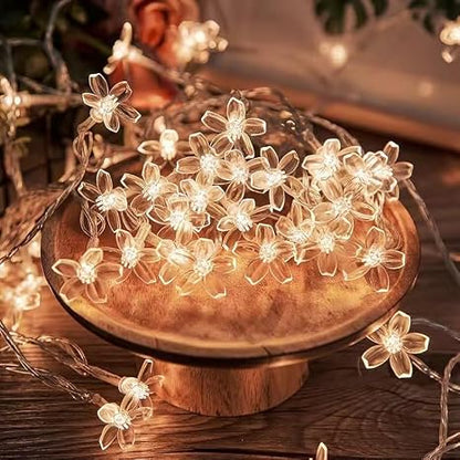 14 LED Warm White Blossom Flower Fairy String Lights (3m)