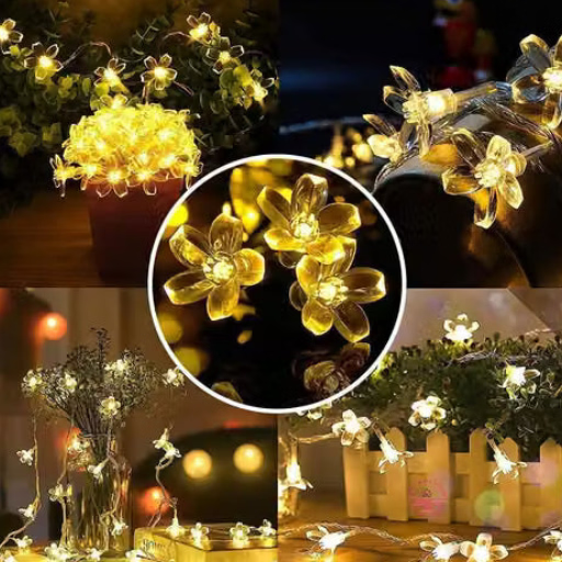 14 LED Warm White Blossom Flower Fairy String Lights (3m)