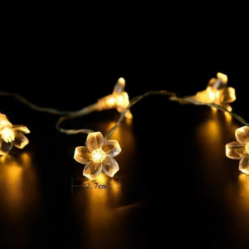 14 LED Warm White Blossom Flower Fairy String Lights (3m)